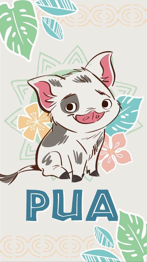 Pua Wallpapers, Pua Moana Wallpaper, Pua Moana Drawing, Moana Pig Pua, Moana Poster, Moana Drawing, Moana Wallpaper, Disney Moana Art, Wallpaper Home Screen