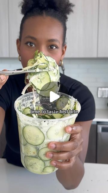 Daiya Foods on Instagram: "Recreating the viral cucumber salad because sometimes you really do need to eat an entire cucumber 🥒 

Recipe inspired by @logansfewd 

#cucumbersalad #viralrecipe #daiyafoods" Cucumber Salad With Chicken, Polish Cucumber Salad, Cucumber Salad Logan, Cumber Salad Recipe, Logan Cucumber Salad Recipe, Cucumber Recipes Tiktok, How To Make A Salad, Tiktok Cucumber Salad Recipes, Viral Cucumber Salad Recipe