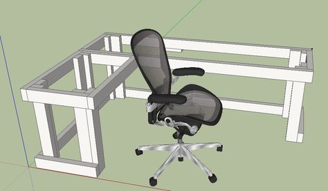 L Shaped Desk Plans, Computer Desk Design, Diy Office Desk, Diy Desk Plans, Desk Redo, Diy Computer Desk, Desk Plans, Diy Office, Computer Room