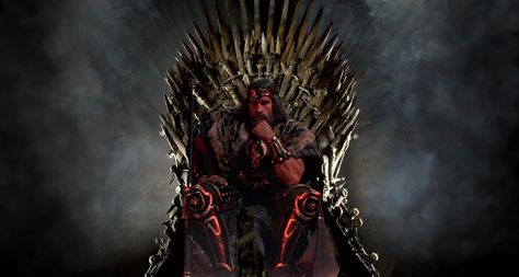 King Conan on The Iron Throne. He played the game of Thrones and won! Game Of Thrones Instagram, Eddard Stark, Watch Game Of Thrones, Game Of Throne, The Iron Throne, Game Of Thrones Poster, Ned Stark, Game Of Thrones Tv, Top Tv