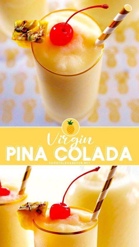 Pina Colada Recipe Non Alcoholic, Virgin Pina Colada Recipe, Pina Colada Drink, Spanish Drinks, Nonalcoholic Drink, Vegan Beverages, Colada Drinks, Pina Colada Drinks, Virgin Pina Colada