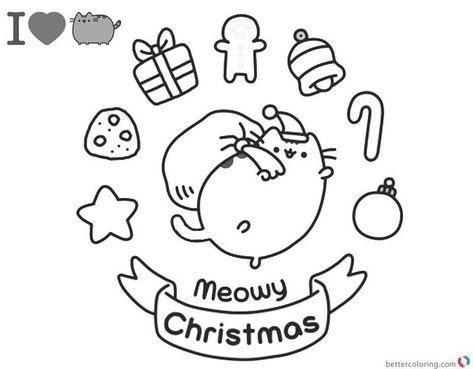 Cute Pusheen Coloring Pages Image Print - Free Coloring Sheets Draw So Cute Christmas, Christmas Diy Ideas Decoration, Pusheen Christmas, Pusheen Coloring Pages, Christmas Colouring Pages, Coloring Pages Christmas, Santa Coloring Pages, Hello Kitty Colouring Pages, Pusheen Cute