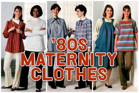 '80s maternity clothes: See these vintage pregnancy fashions for work & home - Click Americana 90s Pregnant, Modest Maternity Clothes, 90s Maternity, Vintage Maternity Clothes, 90s Dress Up, Modest Maternity, Eighties Fashion, Maternity Patterns, Article Ideas