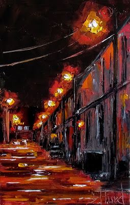 Where ART Lives Gallery Artists Group Blog: Cityscape Street Scene painting Alley paintings texture art “Red Alley" by Debra Hurd Debra Hurd, Sustained Investigation, Define Art, Scene Painting, Jazz Art, Cityscape Art, Art Painting Gallery, Painting Of Girl, Original Art Painting