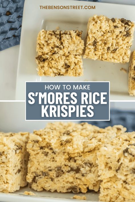 Easy S'mores Rice Crispy Treat Recipe with Rice Krispies Recipe With Rice Krispies, Rice Crispy Treat Recipe, Rice Krispie Treats Original Recipe, Rice Crispy Squares, Recipe With Rice, Crispy Treats Recipe, Rice Krispies Recipe, Rice Crispy Treat, Rice Crispy Treats Recipe