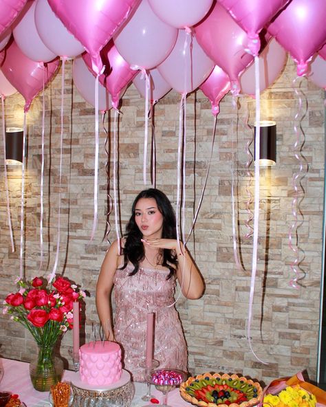 my first pink themed birthday party🎂🥂🌸 Birthday Airbnb, Pink Themed Birthday Party, Pink Themed Birthday, Pink Sweet 16, Pink Birthday Party, 24th Birthday, Themed Birthday Party, Pink Birthday, Sweet 16