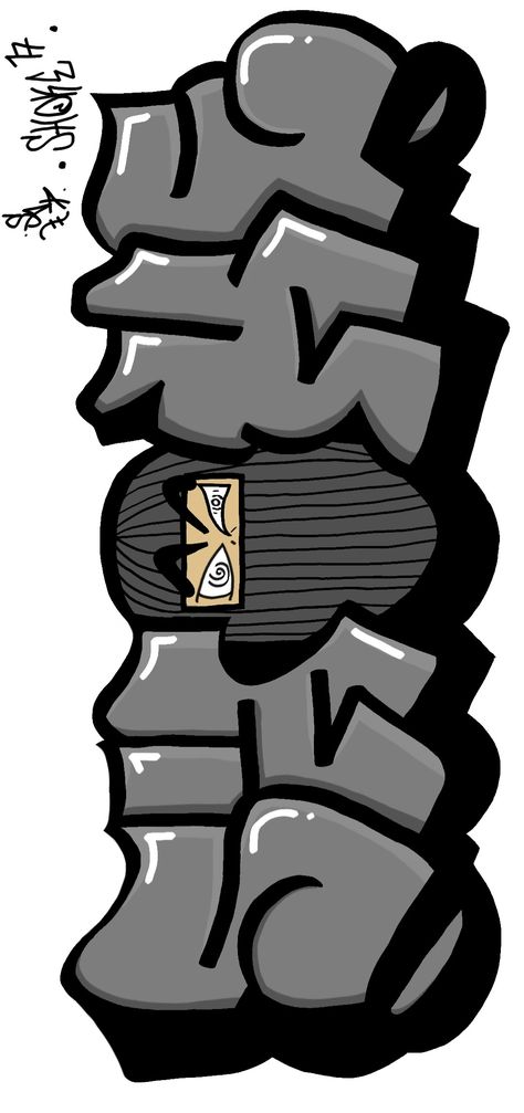 Punk Graffiti Street Art, Words In Graffiti, Easy Graffiti Drawings Street Art, Graffiti Throw Up, Cool Graffiti Art Drawings, Easy Graffiti Art, Spanish Graffiti, Grafitti Characters, Grafitti Art Ideas