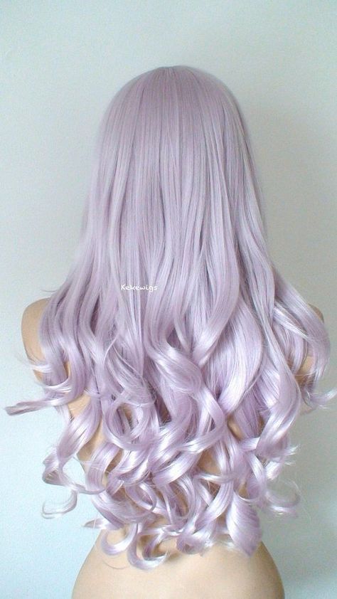 Summer Hair Color Trends | Embrace Vibrant Shades - summer hairs colors Curly Hair Side Bangs, Lavender Wig, Lavender Ombre, Lavender Hair Colors, Long Side Bangs, Hairstyle Long, Lilac Hair, Pastel Lilac, Hair Color Pastel