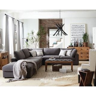 Furnitur Ruang Keluarga, Grey Couch Living Room, Sofa L, Grey Sectional, 아파트 인테리어, Inspire Me Home Decor, Living Room Collections, Living Room Sectional, Living Room Inspo