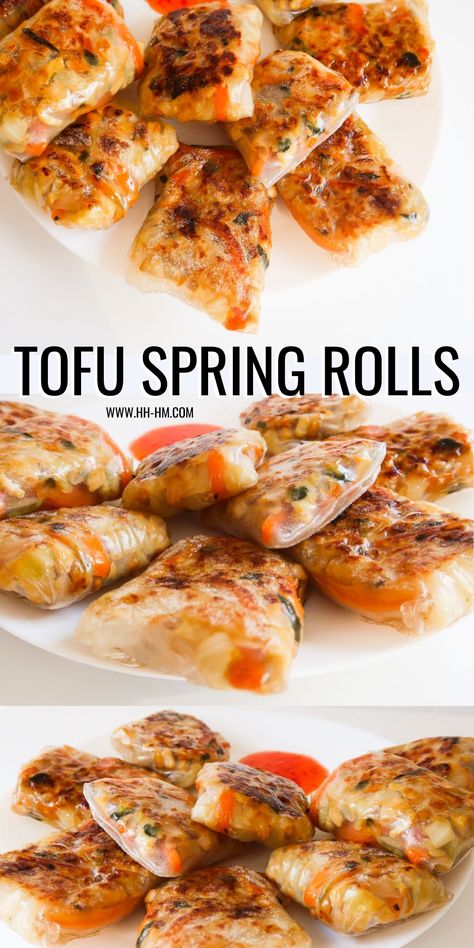 Vegan Spring Rolls Recipe, Vegan Rice Paper Rolls Recipe, Asian Vegan Dinner, Veg Rice Paper Rolls, Vegan Spring Rolls Rice Paper, Tofu Rolls Rice Paper, Tofu Cabbage Recipes, Tofu Cabbage Rolls, Spring Roll Tofu