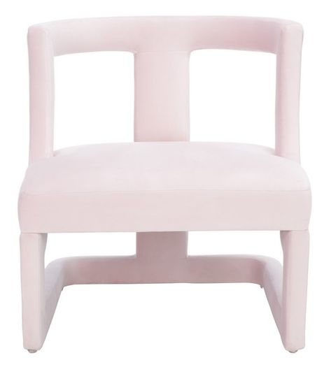 Safavieh Furniture ACH1300B - A must-have statement piece for today’s fashion-forward décor, this Rhyes Accent Chair is absolutely striking. Rhyes takes inspiration from architectural modern sculpture, flaunting its artistic pr... Pink Accent Chair, Safavieh Furniture, Statement Chairs, Velvet Accent Chair, Upholstered Accent Chairs, Cube Ottoman, Open Frame, Barrel Chair, Wood Dust