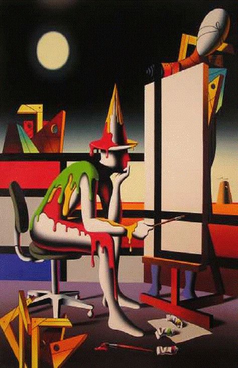 Dark Souls 4, Deadpool Cartoon, Images Pop Art, Mark Kostabi, Favorite Paintings, Fantasy Films, Unusual Art, Surrealism Painting, A Level Art