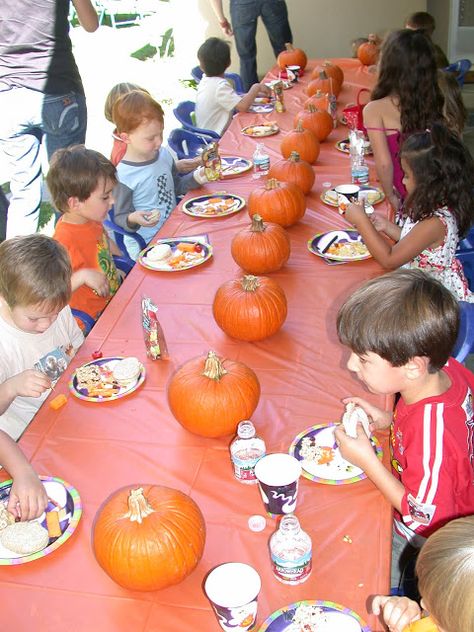 Paint A Pumpkin Station, Hosting A Pumpkin Painting Party, Kids Pumpkin Decorating Party, Pumpkin Painting Station, Pumpkin Painting Kids Party, Pumpkin Carving Party Ideas Kids, Pumpkin Decorating Party For Kids, Pumpkin Painting Birthday Party, Paint A Pumpkin Party