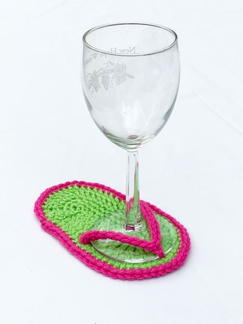 Excited to share this item from my shop: Flip Flop Coaster Crochet Pattern - Wine Glass Coaster Crochet Pattern - Flip Flop Crochet Pattern - DIY Flip Flop Coaster - PDF #crochet #easycrochetpattern #flipfloppattern Flip Flop Crochet, Wine Glass Coasters, Crochet Wine, Coaster Crochet Pattern, Crochet Flip Flops, Custom Flip Flops, Wine Coaster, Coaster Crochet, Glass Markers