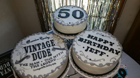 Vintage dude 50th birthday cake Birthday Cake Decorating For Men, Cake Decorating For Men, 60th Birthday Cake For Men, 50th Birthday Cakes For Men, New Birthday Cake, Dad Birthday Cakes, Birthday Cakes For Teens, 50th Birthday Decorations, 60th Birthday Cakes