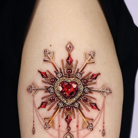 Yeriel 예͓̽리͓̽엘͓̽ on Instagram: "Heart gem  ornament❄️❤️" Soul Gem Tattoo, Crystal Heart Tattoo Design, Crystal Heart Tattoo, Gem Heart Tattoo, Heart Jewel Tattoo, Diamond Heart Tattoo, Heart Gem, Sacred Heart Tattoos, Gem Tattoo