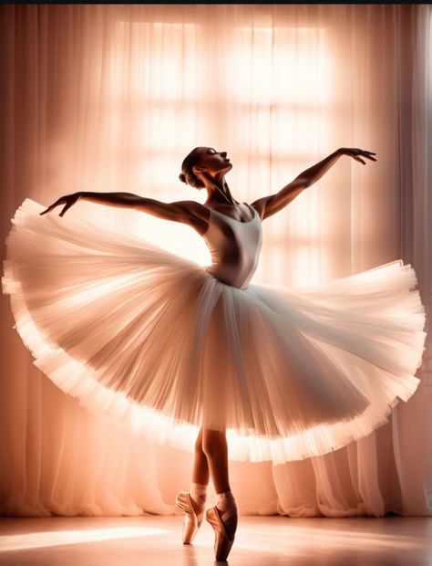 An elegant ballet dancer gracefully twirling on a sunlit stage, wearing a flowing white tutu, with a background of soft pastel curtains and a spotlight illuminating her every move, high definition. dreamy vibe, spooky vibe. Ballet Dancer Photography, Ballet Photography Poses, Photo Danse, Ballerina Photography, Ballerina Poses, Ballet Dance Photography, Dance Picture Poses, Dance Photo Shoot, Dancer Photography