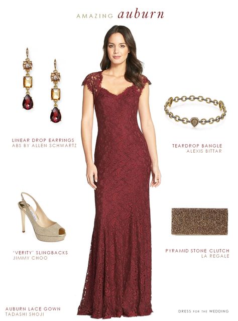 Burgundy Lace Gown. A formal deep red gown for the Mother-of-the-Bride, a bridesmaid, or a formal wedding guest. A beautiful color for autumn and winter! What Color Jewelry To Wear, Burgundy Dress Accessories, Burgundy Dress Fall, Burgundy Sequin Dress, Vestidos Color Vino, Burgundy Gown, Sparkly Prom Dress, Wine Dress, Strapless Prom Dress