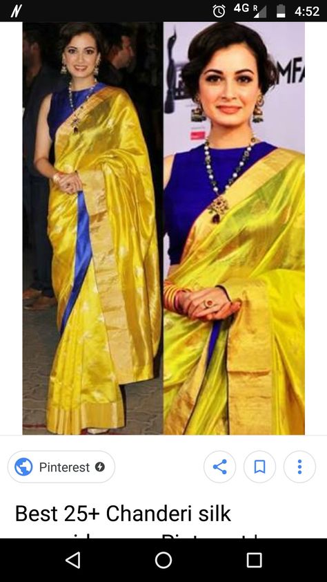 Diya Mirza, Blouse Designs High Neck, Gudi Padwa, Saree Draping Styles, Dia Mirza, Raw Mango, Purple Saree, Indian Saree Blouses Designs, Simple Sarees