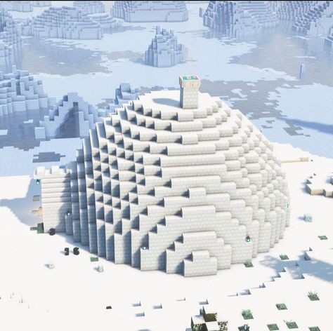 Minecraft Ice Builds, Igloo Building, Igloo House, Ice Kingdom, Minecraft Castle, Minecraft Christmas, Minecraft City, Minecraft Inspo, Minecraft Builds