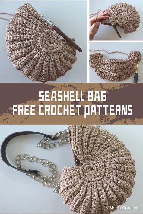 #freecrochetpatterns #crochetbag These free Crochet Seashell Bag Patterns are perfect for those who want to add a touch of the beach to their everyday lives Diy Crochet Bag Tutorial, Crochet Shell Bag, Seashell Crochet, Crochet Seashell, Seashell Bag, Crochet Shell Pattern, Crochet Bag Tutorial, 2024 Crochet, Diy Beach Bag