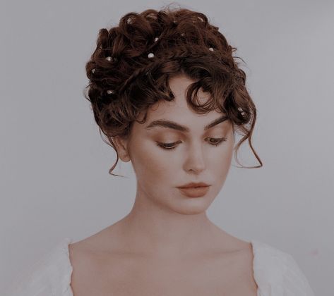 Regency Updo, Bridgerton Updo, Bridgerton Hairstyles, Regency Hairstyles, Jackie Wyers, Pandora Mom, Chic Grunge, Regency Era Fashion, Aesthetic Girly