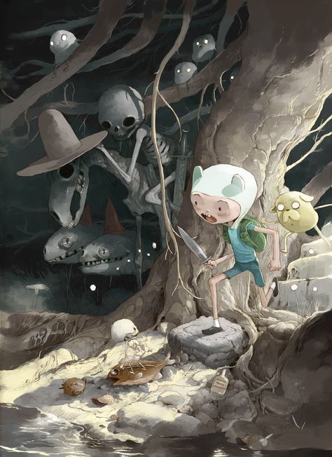 by Tony Sandoval Art Adventure Time, Adventure Time Comics, Adveture Time, Adventure Time Wallpaper, Adventure Time Cartoon, Finn The Human, Jake The Dogs, Mexican Artists, Adventure Time Art