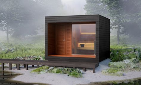 Outdoor Sauna Designs To Create A Relaxing Garden Space - Gessato Modern Saunas, Diy Sauna, Sauna Kit, Modular Cabins, Sauna House, Sauna Diy, Spa Sauna, Sauna Design, Sauna Room