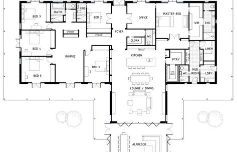 6 Bedroom Barndominium, House American Style, Minecraft Houses Blueprints, Barndominium Plans, Murphy Bed Plans, 6 Bedroom House, Barndominium Floor Plans, Floor Plan Layout, Hamptons House