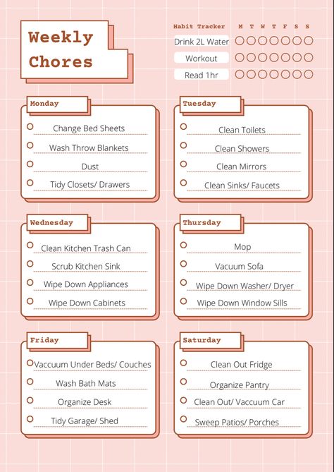 Simple Cleaning List, Nightly Chore List, Cute Chores List, Friday Cleaning List, Weekly House Chores Schedule, Cleaning Checklist Printable Free Blank, Weekly Planner Checklist, Clean Up To Do List, Deepclean Checklist List