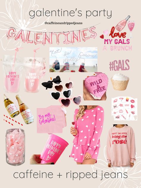 Galentines Party Goodie Bags, Galentines Party Favors, Galentines Ideas, Galentines Party Ideas, Galentines Party Ideas Girls Night, Galentines Gifts Idea, Vday Party, Galentines Day Ideas, Valentines Party Decor