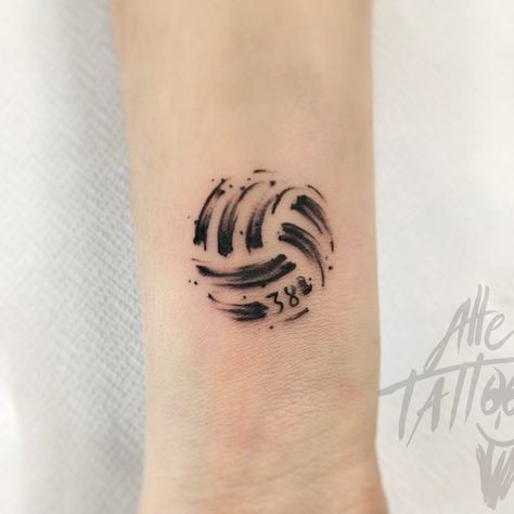 Volleyball Tattoo Design, Tattoo Ideas Volleyball, Waterpolo Tattoo, Handball Tattoo, Volley Tattoo, Volleyball Tattoo Ideas, Volleyball Tattoo, Japanese Tattoo Words, Pretty Hand Tattoos