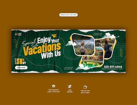 Travel Brochure Design, 포트폴리오 레이아웃, Graphic Design School, Graphic Shapes Design, Banner Design Inspiration, Facebook Cover Design, Facebook Cover Template, Canvas Learning, Facebook Design