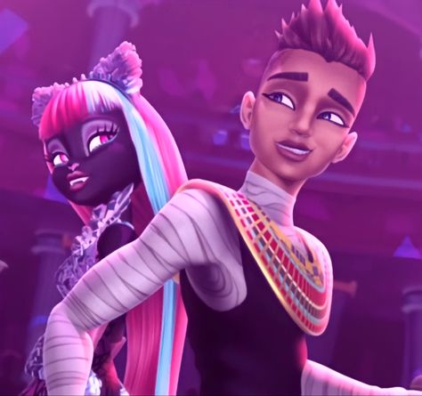 Catty Noir And Pharaoh, Seth Ptolemy, Monster High Catty Noir, Ever After High Rebels, Arte Monster High, Monster High Pictures, Roblox Guy, Moster High, Catty Noir