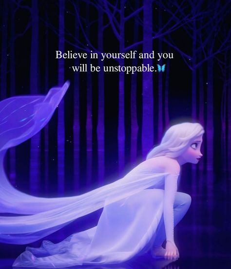 Frozen Quotes, Believe Yourself, Self Motivation, A Woman, Frozen, Disney, Purple, Quotes, Hair