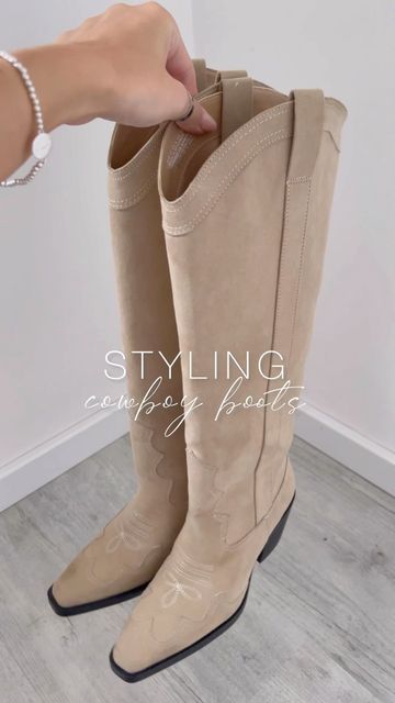 Taupe Cowboy Boots Outfit, Long Cowboy Boots Outfit, Beige Cowboy Boots Outfit, Knee High Cowboy Boots Outfit, Cowgirl Boots Outfit Fall, Cowboy Boots Outfit, Knee High Cowboy Boots, Cowgirl Boots Outfit, Fall Boots Outfit