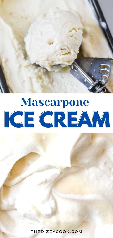 Mascarpone Ice Cream Italian Ice Cream Recipe, Ice Cream No Eggs, Italian Ice Recipe, Mascarpone Ice Cream, Ice Cream No Churn, Mascarpone Recipes, Custard Ice Cream, Italian Ice Cream, Healthy Ice Cream Recipes