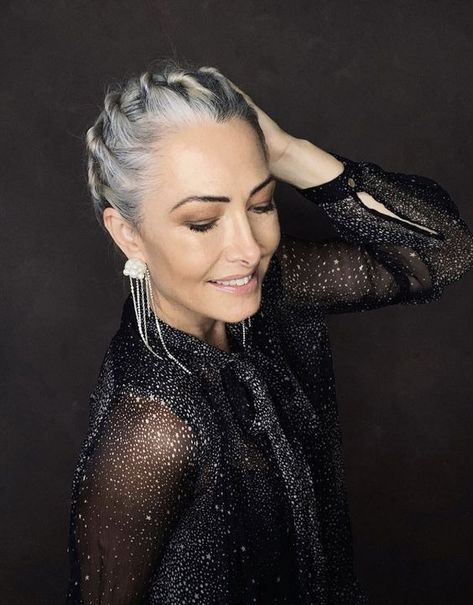 SUMMER 2024 HAIR INSPIRATION FOR OLDER WOMEN - julsweek Intricate Braided Updo, Elegance Woman, Casual Braids, Braided Top Knots, Hairstyles For Older Women, Gorgeous Gray Hair, Grey Hair Inspiration, Beautiful Gray Hair, Simple Ponytails