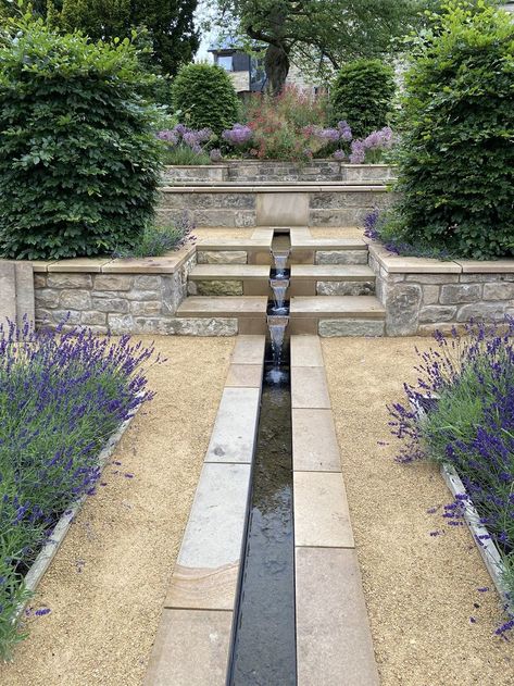 Rill Water Feature, Rills Water, Rain Architecture, Water Rill, Garden Drainage, Patio Water Feature, Backyard Walkway, Natural Swimming Ponds, Garden Water Feature