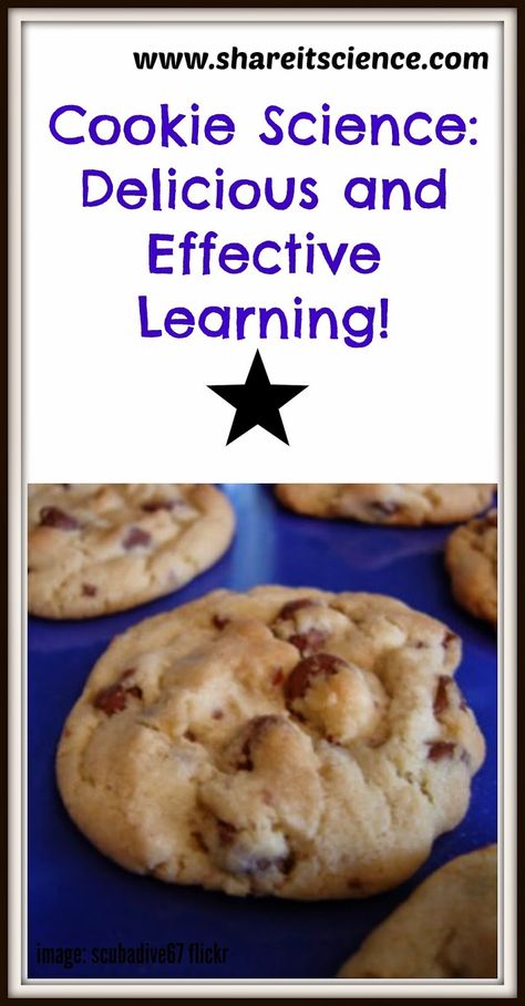 Cookies: A Delicious Way to Develop Science Skills. Use cookie experiments to teach the principles of carrying out a research project. Lots of links to other ways to use cookies to teach, from biology to astronomy! Ideas for preschool and elementary too! Cookie Science, Chemistry Cake, Science Stem, Science Skills, Gluten Free Chocolate Chip, Baking Science, Cooking Classes For Kids, Steam Activities, Science Activities For Kids