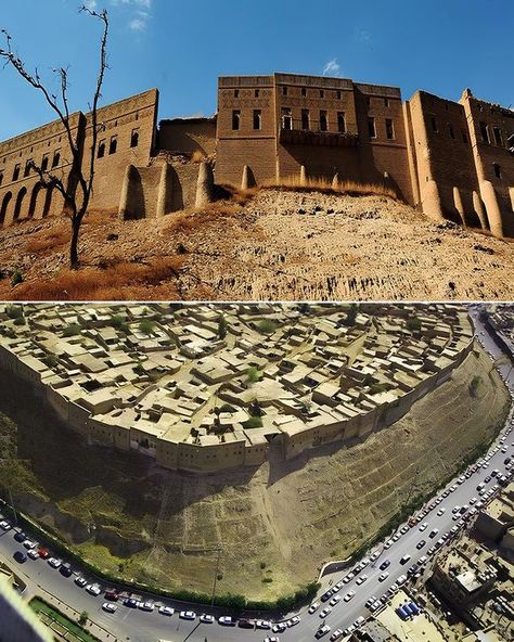 ANCIENT HISTORY | Standing for 8,000 years, the Citadel of Erbil (Qalat Erbil) is a remarkable fortress situated in the center of Erbil, Iraq | Facebook Mud Brick, The Citadel, Brick Architecture, Archaeological Site, Unesco World Heritage Site, Unesco World Heritage, Ancient History, Heritage Site, Iraq