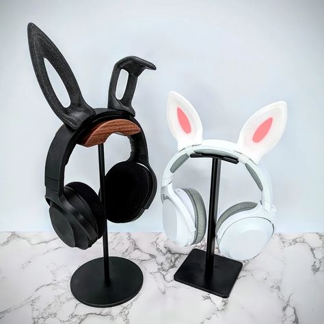 Bunny Ear Headphones, Bunny Headphones, Kawaii Headphones, Bunny Pfp, Headphones Aesthetic, Aesthetic Items, Twitch Streaming, Cute Headphones, Headset Accessories