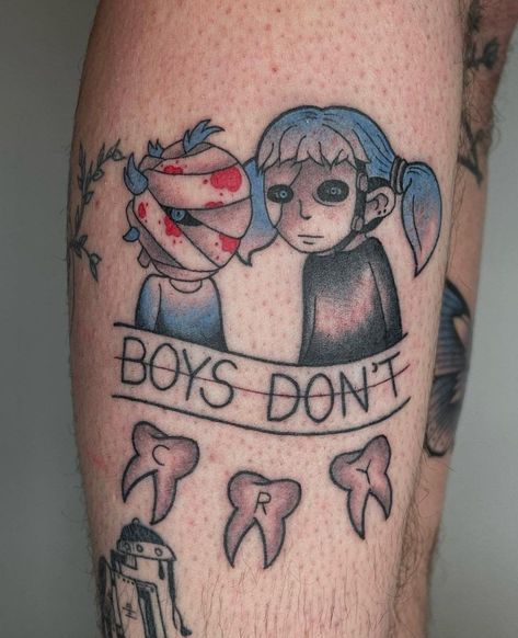 Crywank Tattoo, Sally Face Tattoo Ideas, Sally Face Face, Sick Tattoos For Women, Cute Goth Tattoo, Sally Face Tattoo, Fnaf Tattoo Ideas, System Of A Down Tattoo, Sally Face Art