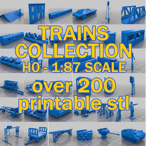 a collection of material relating to the world of trains in h0-h0-1:87 scale. you will find in the package: locomotives, wagons, complete stations, bridges, rails, tools, signs, machinery, containers and much more. all in H0 scale - 1:87 IMPORTANT - after the purchase you will be able to download a txt text file where you will find the google drive link where you can download all the material. once downloaded the file will be in .RAR format it is a compressed format necessary to reduce the weigh Ho Trains For Sale, Ho Train Layouts, Ho Scale Buildings, Ho Scale Train Layout, N Scale Model Trains, Model Train Accessories, Trains For Sale, Ho Model Trains, Model Railway Track Plans