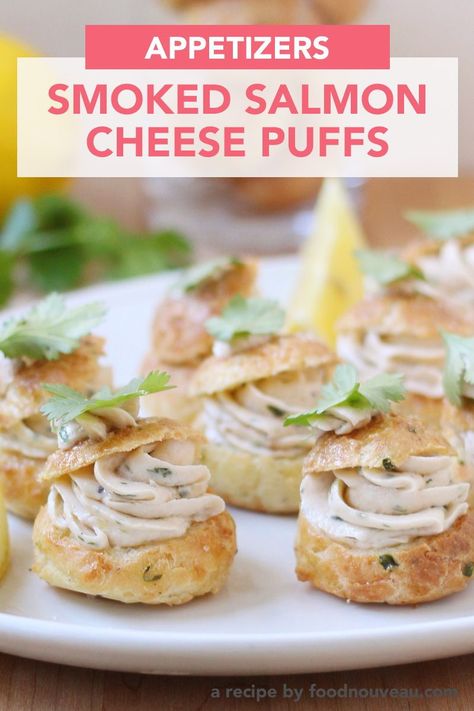 Salmon Puff Pastry Appetizers, Salmon Puffs Appetizers, Savoury Mousse, Amouse Boush Idea, Salmon Mousse Recipes, Honey Appetizers, Smoked Salmon Mousse, Smoked Salmon Pate, Breakfast Brunch Party