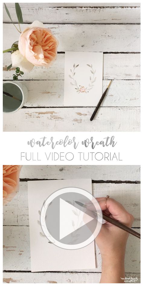 Watercolor Wreath Tutorial | We Lived Happily Ever After Watercolor Wreath Floral, Paint Brush Sizes, Happy First Day Of Fall, First Day Of Autumn, Spider Decorations, Watercolor Wreath, Watercolor Flowers Tutorial, Flower Graphic Design, First Day Of Fall