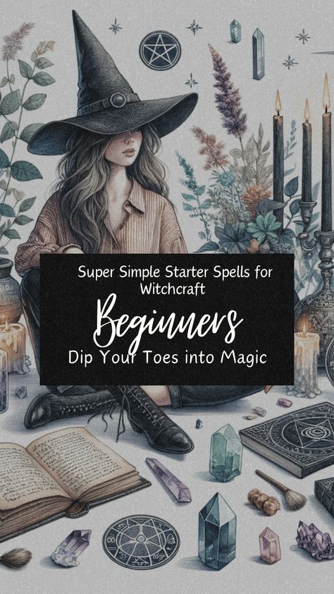 Curious about witchcraft but not sure where to begin spellcasting? These breezy beginner spells are perfect for mystics just getting started in the craft. Only basic ingredients like candles, paper, and herbs needed! Use sweet little charms to attract good luck, fuel courage, invite restful sleep, enhance creativity, stir self-confidence and more. Creativity Spells Witchcraft, Easy First Time Spells, Basic Witchcraft Knowledge, Spells For Energy And Motivation, Spells For Courage, Easy Beginner Spells, How To Get Into Witchcraft, Spells For Beginners Witchcraft, Easy Witch Spells For Beginners