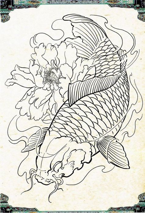 Koi Fish Drawing Tattoo, Chinese Tattoo Designs, Dragon Koi Fish, Koi Dragon Tattoo, Karp Koi, Japanese Koi Fish Tattoo, Carp Tattoo, Koi Tattoo Sleeve, Mizuhara Kiko