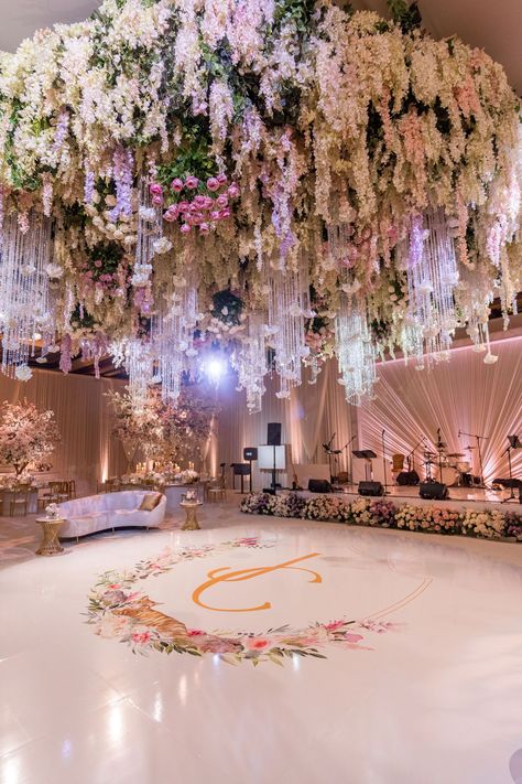 Debut Event Design, Ballroom Wedding Venue Ideas, Debut Venue Design, Floral Quinceanera Theme, Royal Wedding Decor, Fairytale Quince, Wedding Venue Flowers, Debut Themes, Wedding Reception Dance