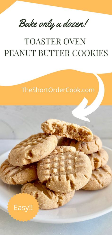 A plate of peanut butter cookies baked in the toaster oven. Toaster Oven Cooking, Toaster Oven Recipes, Cream Puff Recipe, Peanut Butter Cookie Dough, Soda Recipe, Living Alone, Oven Cooking, Oven Recipes, Homemade Cookies